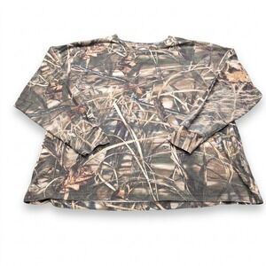 Game Winner Mens XL Camo Long Sleeve Shirt Hunting Advantage Max-4 HD Cotton